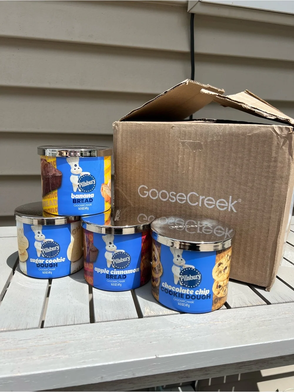 Lot of 4 Pillsbury Goose Creek 3-Wick Scented Candles 14.5 Oz NEW with Box
